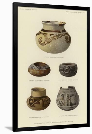 Food Bowls from Chevlon, Homolobi and Four-Mile, Arizona-null-Framed Giclee Print