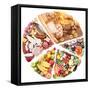 Food For A Balanced Diet In The Form Of Circle. Isolated On White-Volff-Framed Stretched Canvas