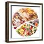 Food For A Balanced Diet In The Form Of Circle. Isolated On White-Volff-Framed Premium Giclee Print