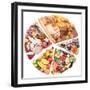 Food For A Balanced Diet In The Form Of Circle. Isolated On White-Volff-Framed Premium Giclee Print