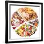 Food For A Balanced Diet In The Form Of Circle. Isolated On White-Volff-Framed Premium Giclee Print