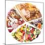 Food For A Balanced Diet In The Form Of Circle. Isolated On White-Volff-Mounted Premium Giclee Print