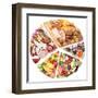 Food For A Balanced Diet In The Form Of Circle. Isolated On White-Volff-Framed Art Print