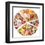 Food For A Balanced Diet In The Form Of Circle. Isolated On White-Volff-Framed Art Print