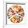 Food For A Balanced Diet In The Form Of Circle. Isolated On White-Volff-Framed Art Print