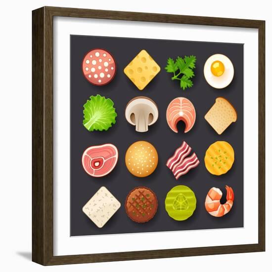 Food Icon Set-kolopach-Framed Art Print