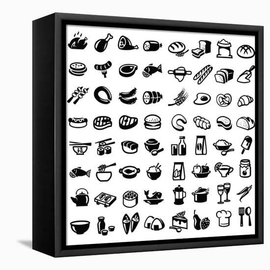 Food Icons-bioraven-Framed Stretched Canvas