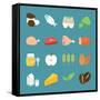 Food Icons-kibsri-Framed Stretched Canvas