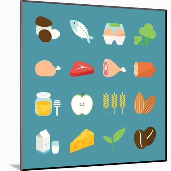 Food Icons-kibsri-Mounted Art Print