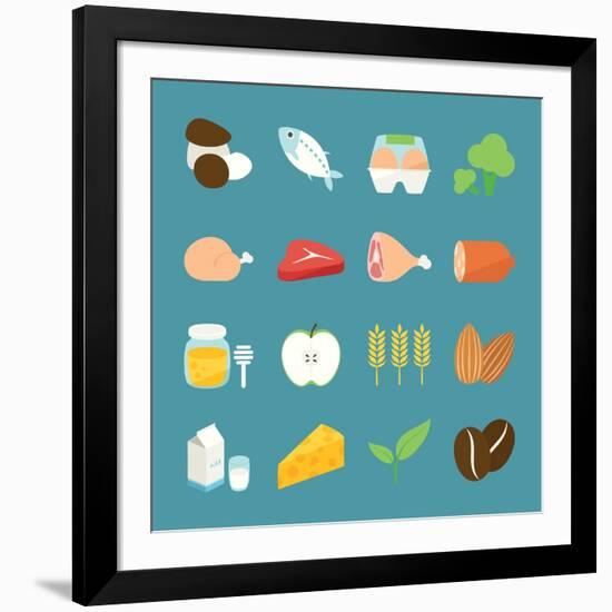 Food Icons-kibsri-Framed Art Print