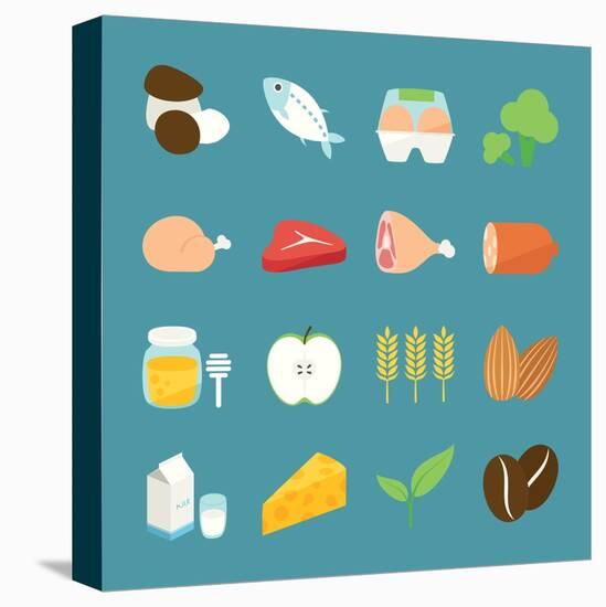 Food Icons-kibsri-Stretched Canvas