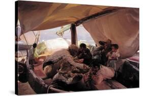 Food in the fishing boat, 1898, Oil on canvas, 180x 250 cm-Joaquin Sorolla-Stretched Canvas