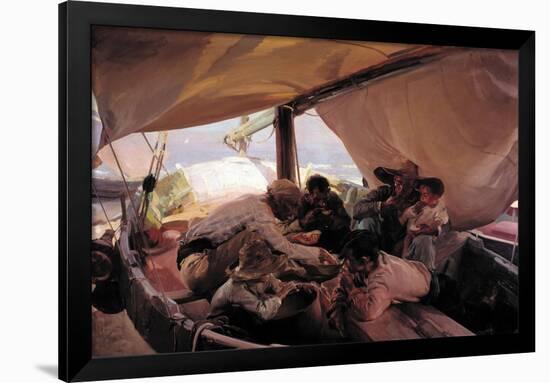 Food in the fishing boat, 1898, Oil on canvas, 180x 250 cm-Joaquin Sorolla-Framed Poster