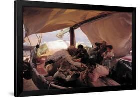 Food in the fishing boat, 1898, Oil on canvas, 180x 250 cm-Joaquin Sorolla-Framed Poster