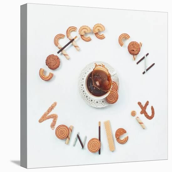 Food Lettering: Coffee Can Handle It-Dina Belenko-Stretched Canvas