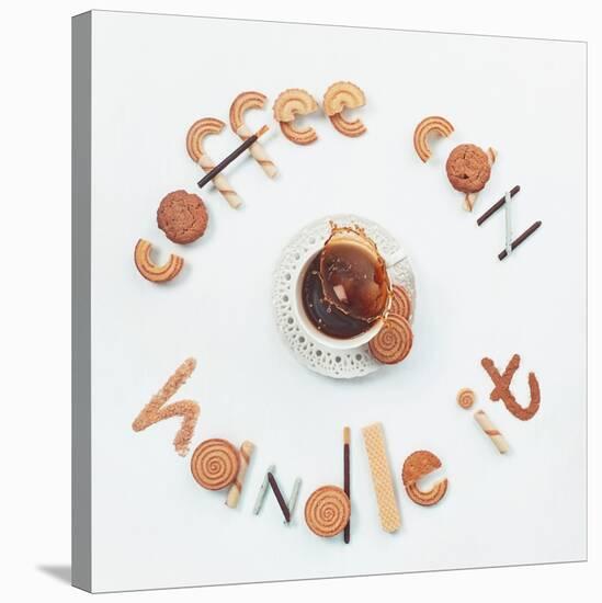 Food Lettering: Coffee Can Handle It-Dina Belenko-Stretched Canvas