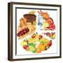 Food Pie Chart Illustration-andegro4ka-Framed Art Print