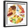 Food Pie Chart Illustration-andegro4ka-Framed Art Print