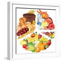 Food Pie Chart Illustration-andegro4ka-Framed Art Print