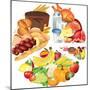 Food Pie Chart Illustration-andegro4ka-Mounted Art Print