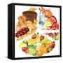 Food Pie Chart Illustration-andegro4ka-Framed Stretched Canvas