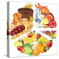 Food Pie Chart Illustration-andegro4ka-Stretched Canvas