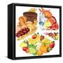 Food Pie Chart Illustration-andegro4ka-Framed Stretched Canvas