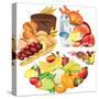 Food Pie Chart Illustration-andegro4ka-Stretched Canvas