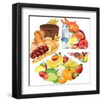 Food Pie Chart Illustration-andegro4ka-Framed Art Print