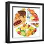 Food Pie Chart Illustration-andegro4ka-Framed Art Print