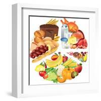 Food Pie Chart Illustration-andegro4ka-Framed Art Print