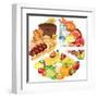 Food Pie Chart Illustration-andegro4ka-Framed Art Print