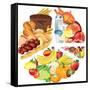 Food Pie Chart Illustration-andegro4ka-Framed Stretched Canvas