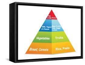 Food Pyramid-ekler-Framed Stretched Canvas