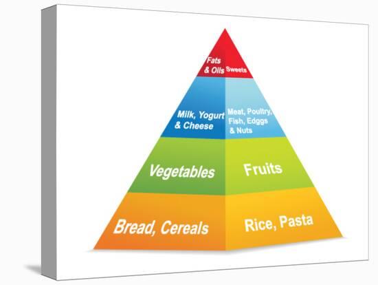 Food Pyramid-ekler-Stretched Canvas