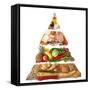 Food Pyramid-egal-Framed Stretched Canvas