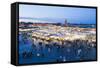 Food Stalls in Place Djemaa El Fna at Night, Marrakech, Morocco, North Africa, Africa-Matthew Williams-Ellis-Framed Stretched Canvas