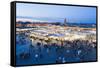 Food Stalls in Place Djemaa El Fna at Night, Marrakech, Morocco, North Africa, Africa-Matthew Williams-Ellis-Framed Stretched Canvas