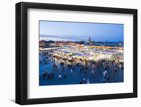 Food Stalls in Place Djemaa El Fna at Night, Marrakech, Morocco, North Africa, Africa-Matthew Williams-Ellis-Framed Photographic Print