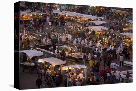 Food Stalls in the Evening, Djemaa El Fna, Marrakesh, Morocco, North Africa, Africa-Gavin Hellier-Stretched Canvas