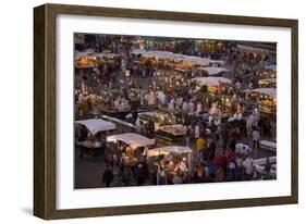 Food Stalls in the Evening, Djemaa El Fna, Marrakesh, Morocco, North Africa, Africa-Gavin Hellier-Framed Photographic Print