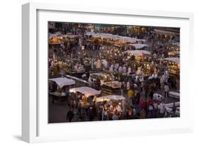 Food Stalls in the Evening, Djemaa El Fna, Marrakesh, Morocco, North Africa, Africa-Gavin Hellier-Framed Photographic Print