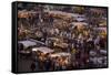 Food Stalls in the Evening, Djemaa El Fna, Marrakesh, Morocco, North Africa, Africa-Gavin Hellier-Framed Stretched Canvas