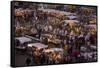 Food Stalls in the Evening, Djemaa El Fna, Marrakesh, Morocco, North Africa, Africa-Gavin Hellier-Framed Stretched Canvas