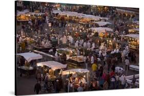 Food Stalls in the Evening, Djemaa El Fna, Marrakesh, Morocco, North Africa, Africa-Gavin Hellier-Stretched Canvas