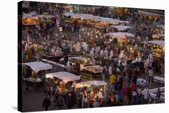 Food Stalls in the Evening, Djemaa El Fna, Marrakesh, Morocco, North Africa, Africa-Gavin Hellier-Stretched Canvas