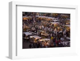 Food Stalls in the Evening, Djemaa El Fna, Marrakesh, Morocco, North Africa, Africa-Gavin Hellier-Framed Photographic Print