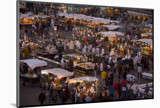 Food Stalls in the Evening, Djemaa El Fna, Marrakesh, Morocco, North Africa, Africa-Gavin Hellier-Mounted Photographic Print