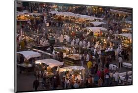 Food Stalls in the Evening, Djemaa El Fna, Marrakesh, Morocco, North Africa, Africa-Gavin Hellier-Mounted Photographic Print