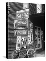 Food Store Called Leo's Place Covered with Beverage Ads Incl. Coca Cola, 7 Up, Dr. Pepper and Pepsi-Alfred Eisenstaedt-Stretched Canvas